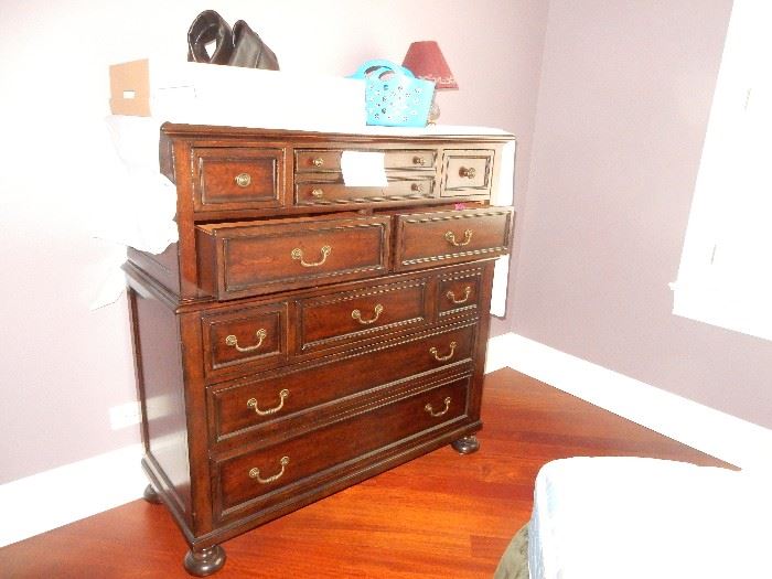 DRESSER NOT FOR SALE, cole haan boots, waterford lamp, bikinis and bras
