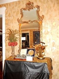 gilt mirror and beautiful accessories