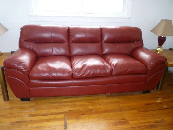 RED LEATHER SOFA