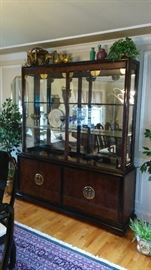 American made top of the line, BERNHARDT, China Cabinet aka China Closet. For moving the top cabinet comes off of the base cabinet.