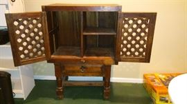 South American made Solid Wood Cocktail Bar Cabinet. From Quinto, Ecuador.