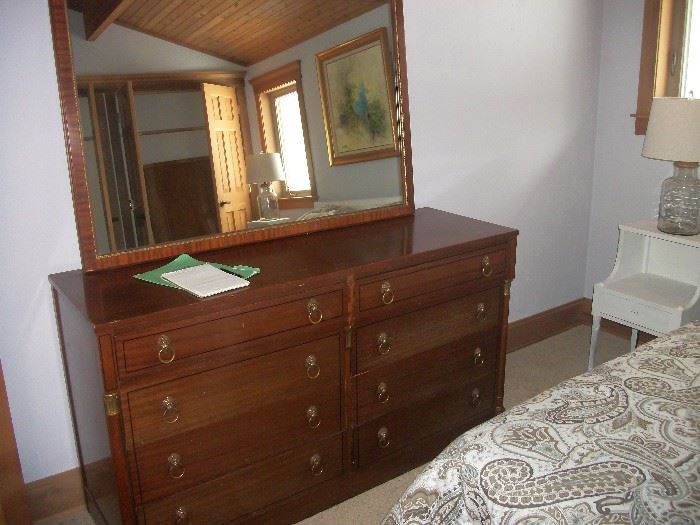 low dresser w/mirror & a  matching tall 6 drawer dresser (not pictured) 