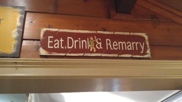 Eat drink & get remarried bar. Sign