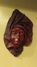 Paper mache handmade wooden  mask