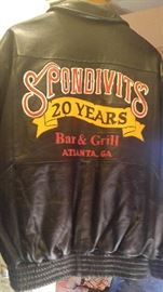 Spondivits bar & grill Atlanta 20 yr black leather riding jackets ( #2 his & hers)