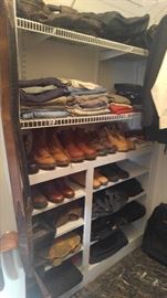 Men's name brand mostly size 10 leather boots and other fine shoes