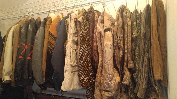 Leather jackets hunting clothes and more