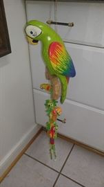 Everything tropical... this is a ceramic parrot wind chime