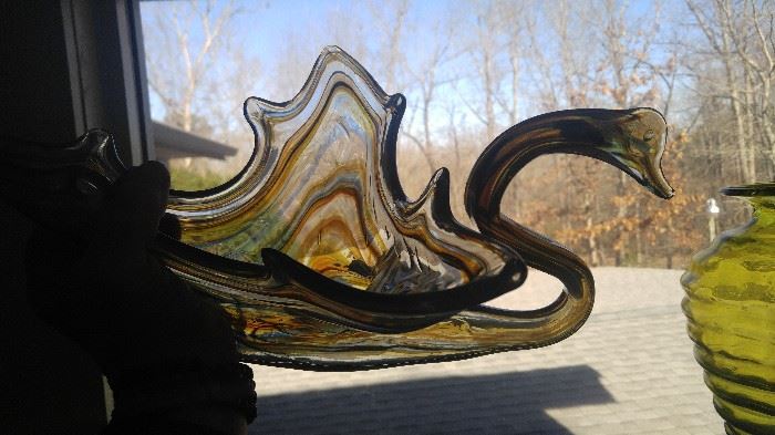 Mid-century modern hand blown glass