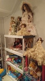 Porcelain dolls and toys
