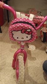  very lightly used new Hello Kitty bike with all the bells and whistles
