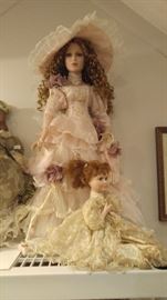 Many porcelain dolls