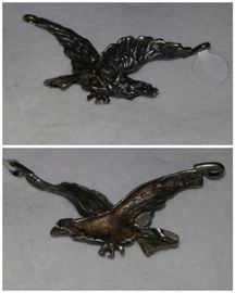 Handmade Sterling Eagle pendant hooks on both sides of wings