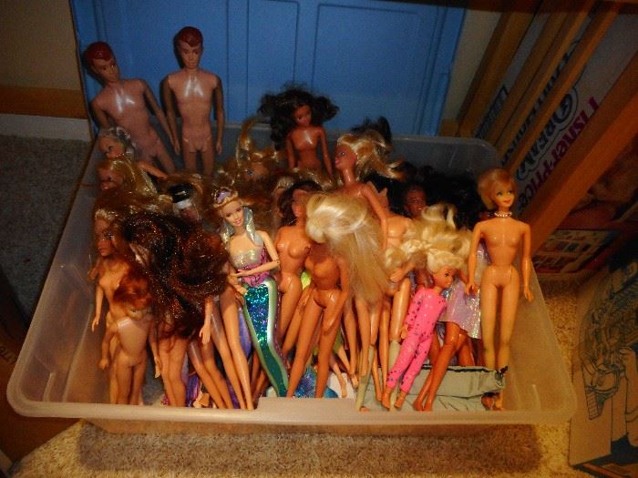Box of Nudey Barbies..