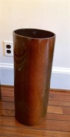 Tall copper-tone ceramic vase or umbrella stand