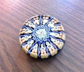 Signed millefiori paperweight