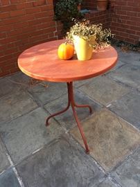 Orange metal indoor/outdoor table