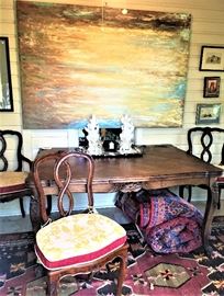 Beautiful draw leaf dining table chairs