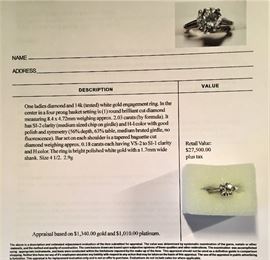 GIA appraised diamond drastically reduced