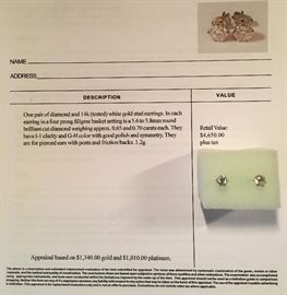 White gold diamond stud earrings