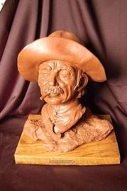 Signed Western Ceramic Bust