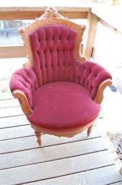 Antique Victorian Eastlake Walnut Parlor Chair