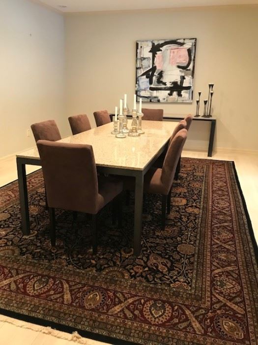 Room and Board Granite Top Dining Table 110" wide x 42" Deep x 29" High...$1200..... 8 Room and Board Ava Dining Chairs $75 each