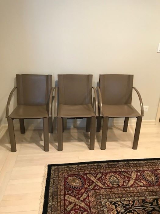 Set of Six Matteo Grassi Leather chairs in great condition (One shows signs of fading, others minor wear) $900 for set.