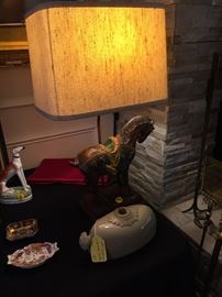 Tang horse lamp and assorted small treasures