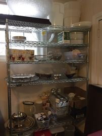 Tons of catering equipment and supplies, here and in the garage.