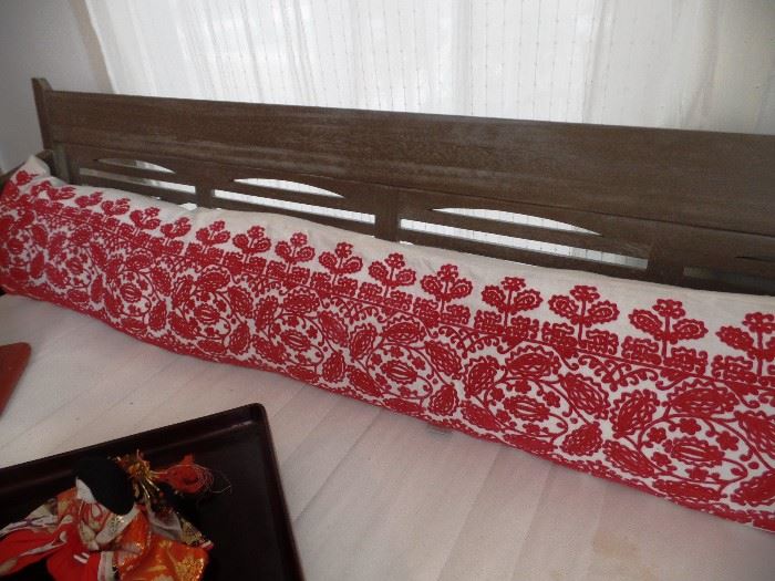 One of a kind decorative pillow, vintage textile
