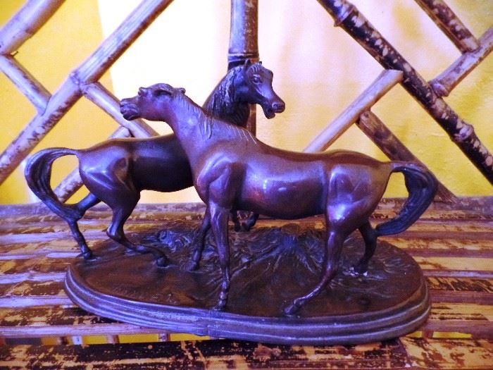 Brass horse sculpture