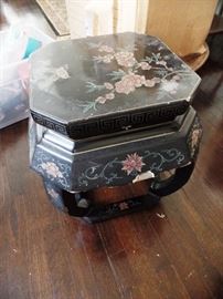 Hand painted Asian side table