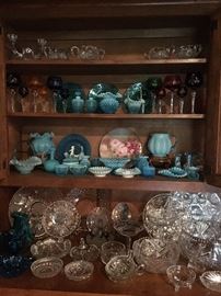 A portion of the Large Cut Glass and Crystal Collection. 