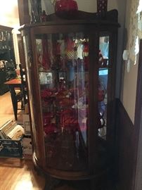Nice old oak curio cabinet. 