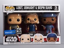 Offered is a Funko Pop! Star Wars Lobot, Ugnaught, And Bespin Guard 3-Pack, a Walmart exclusive. There is some minor shelf wear. Please see photos for a closer look at the actual item you will receive. All CompleteSet orders containing collectibles such as Funko Pop are packed with great care (e.g. bubble wrap) to prevent damage in transit.