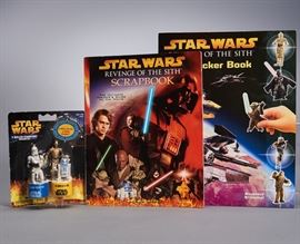 Offered is a lot of 3 Star Wars collectibles: Revenge of the Sith Scrapbook, Revenge of the Sith Big Sticker Book, and C-3PO & R2-D2 and Clone Trooper Roller Stampers. The sticker book has slightly bent corners and the package of the stampers is a bit damaged. Please see the photos for details.