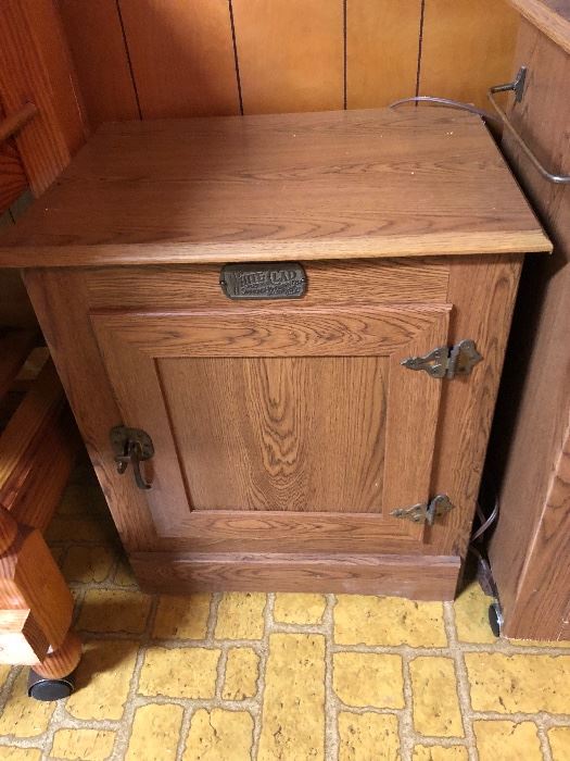 Wood Cabinet Replica Ice Box