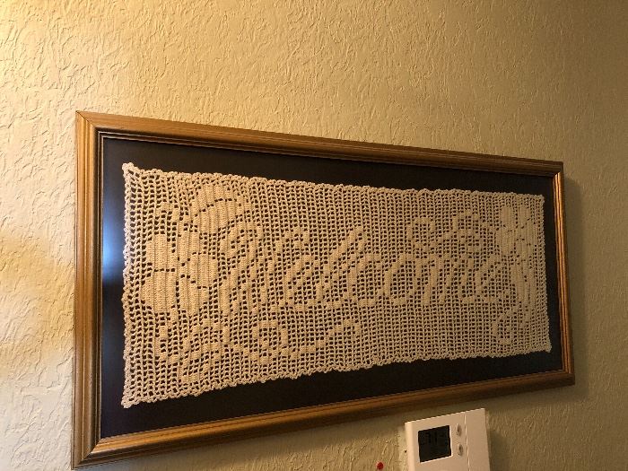 Crocheted Welcome Sign