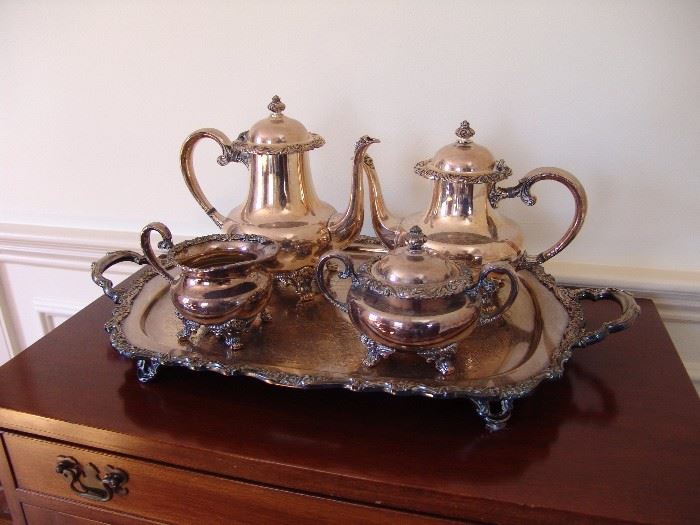 Silver plate coffee and tea service