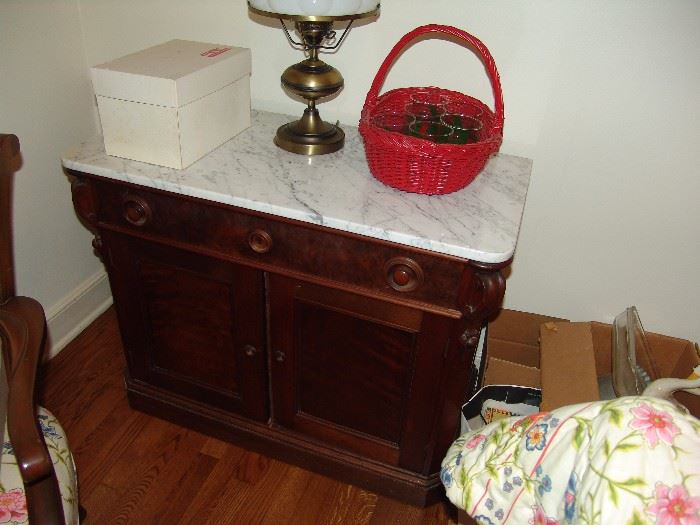 Antique marble top chest/old washstand