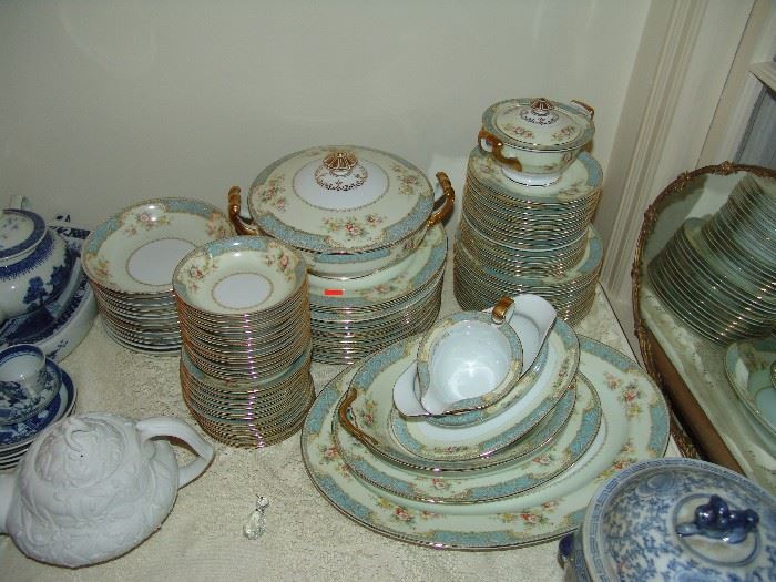 Large set of Noritake china, "Bluedawn" pattern