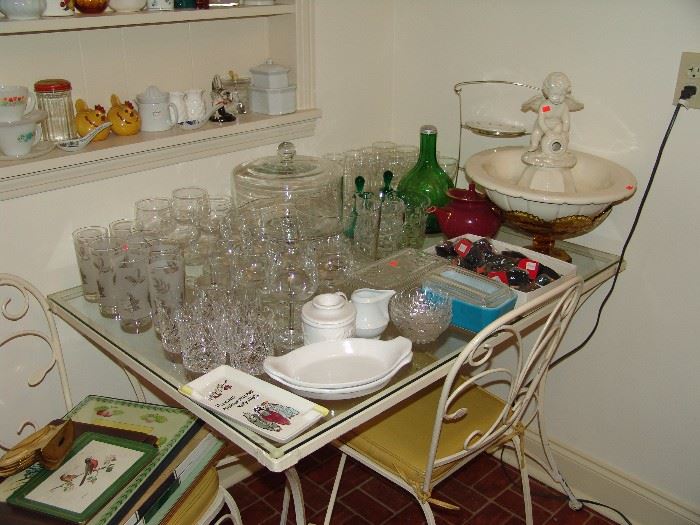 Breakfast table and glass ware