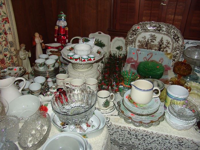 Large assortment of glassware and china