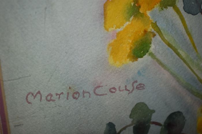 Listed artist Marion Couse , watercolor