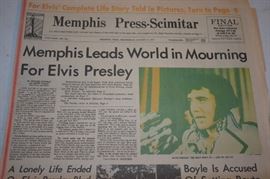 Just a couple of many Newspapers dealing with the death of Elvis Presley all on the day and days following his death.