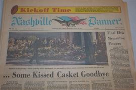 Just a couple of many Newspapers dealing with the death of Elvis Presley all on the day and days following his death.