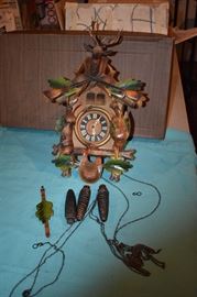 Swiss Hunters Style Cuckoo Clock came in box wrapped in early 1970's newspaper as did most everything you see in all the pics of this sale
