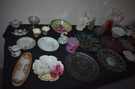 Very Collectible and Beautiful Hand Painted Porcelain and Glassware pieces