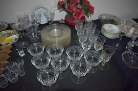 Gorgeous Depression Glass Stemware and Plates